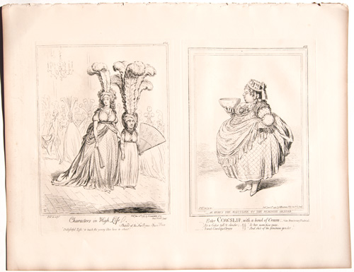 gillray Enter Cowslip 


Characters in High LifeModern Elegance